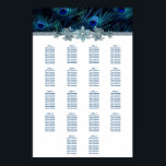 Poster Royal Blue Peacock Wedding Seating Chart<br><div class="desc">Peacock wedding table seating chart template with pretty silver accents on a gorgeous royal blue peacock background. This beautiful royal blue peacock wedding seating chart is easily customized with your event details,  wording and font style. This is a printed design with no real jewels,  feathers,  etc.</div>