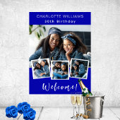 Poster Royal blue photo collage anniversaire fête bienven