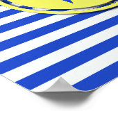Poster Royal Blue Pois et stries-Monogram STaylor (Coin)