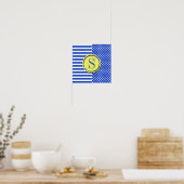 Poster Royal Blue Pois et stries-Monogram STaylor (Cuisine)