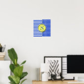 Poster Royal Blue Pois et stries-Monogram STaylor (Bureau à domicile)