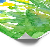 Poster Royal Blue Poppies Jaune Fleur sauvage Aquarelle (Coin)