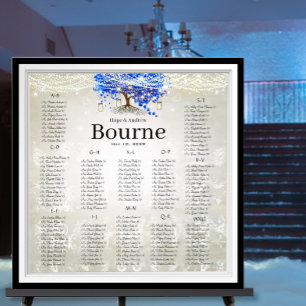 Poster Royal Blue Romantic Heart Leaf Tree