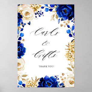 Poster Royal Blue Yellow Gold Cartes et cadeaux métalliqu