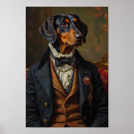 Poster Royal Bluetick Coonhound Portrait (Devant)