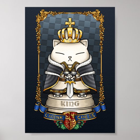 Poster Royal Cat Chess King Piece (Devant)