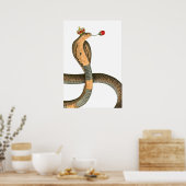 Poster Royal Cobra King Chef Rose Surreal Crown (Cuisine)