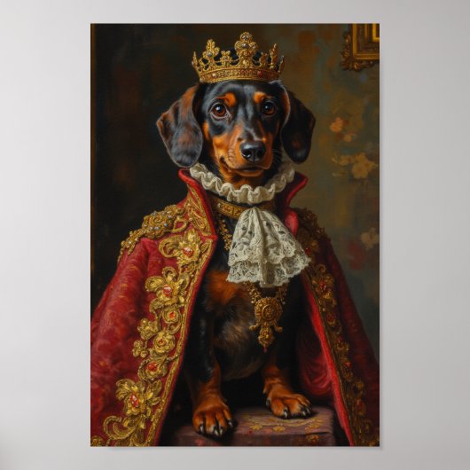 Poster Royal Dachshund Portrait (Devant)
