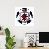 Poster Royal England Soccer ballon Angleterre Drapeaux du (Bureau à domicile)