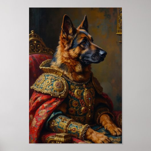 Poster Royal German Shepherd Portrait (Devant)