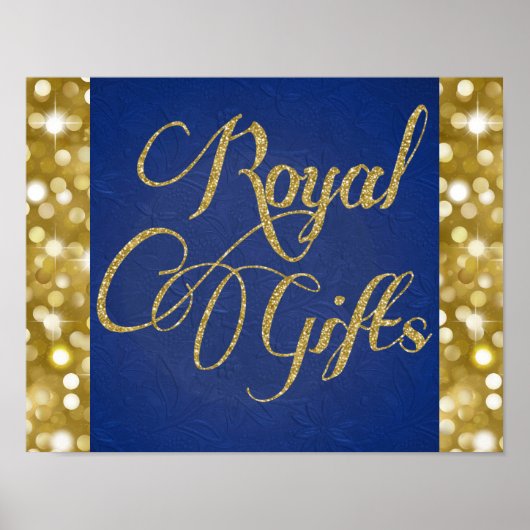 Poster Royal Gifts|Gold Parties scintillant & Royal Blue  (Devant)