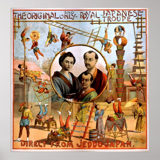 Poster Royal Japanese Troupe 1892 Circus Vintage (Devant)
