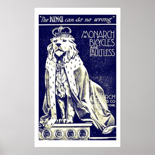 Poster Royal Lion Bicyclette Vintage britannique Annonce (Devant)