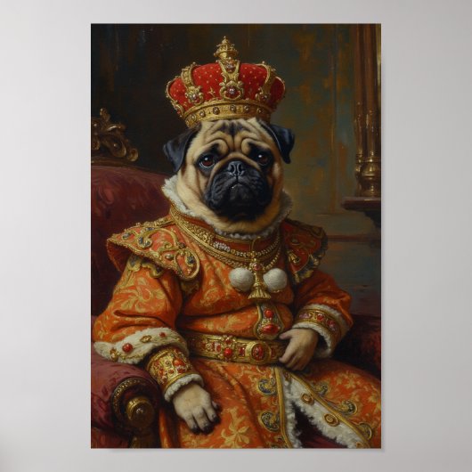 Poster Royal Pug Portrait (Devant)