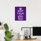Poster Royal Purple Conserver le calme et modifier le tex (Bureau à domicile)