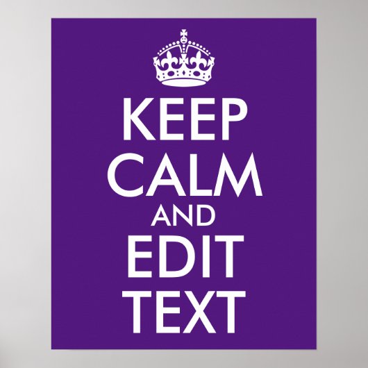 Poster Royal Purple Conserver le calme et modifier le tex (Devant)