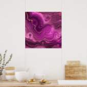 Poster Royal Purple Et Gold Agate Abstrait (Cuisine)