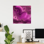 Poster Royal Purple Et Gold Agate Abstrait (Bureau à domicile)