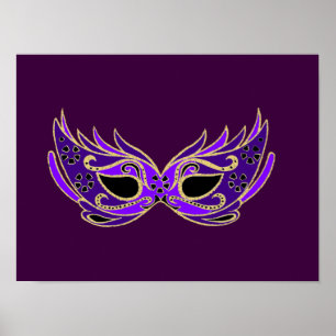 Poster Royal purple masquerade theatrical mask
