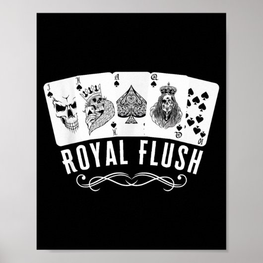 Poster Royal Spade Flush Skeleton King Queen Spades Ker G (Devant)