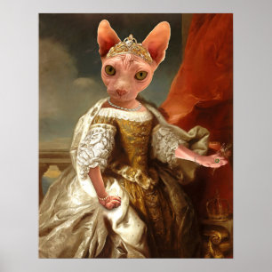 Poster Royal Sphynx Cat Queen Portrait