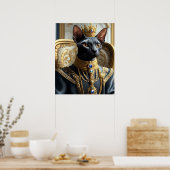 Poster Royal Sphynx Chat King Pet Portrait Art Imprimer (Cuisine)