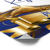 Poster Royal Sweets Blue & Gold Elégant Panneau de Buffet (Coin)