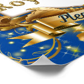 Poster Royal Sweets|Blue & Gold Parties scintillant Elega (Coin)