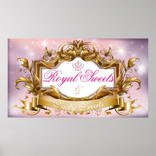 Poster Royal Sweets|Rose & Or Elegant (Devant)