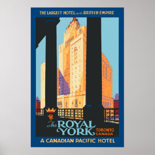 Poster Royal York Hotel Toronto Canada Vintage voyage Pos