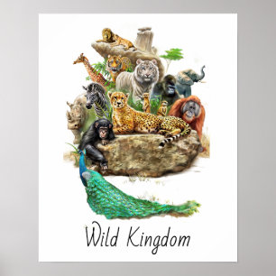 Poster Royaume d'animaux sauvages personnalisable