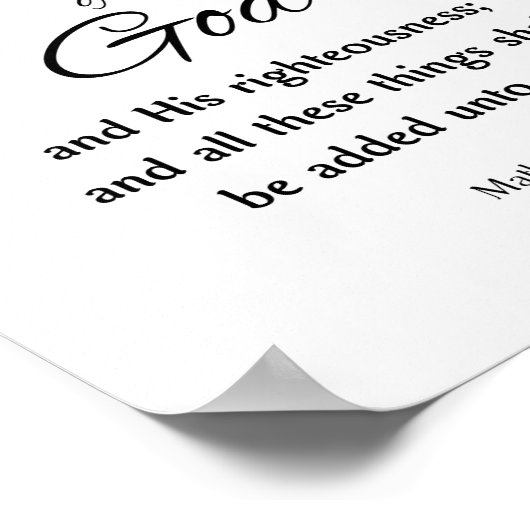 Poster Royaume de Dieu, Mathew 6 (Coin)