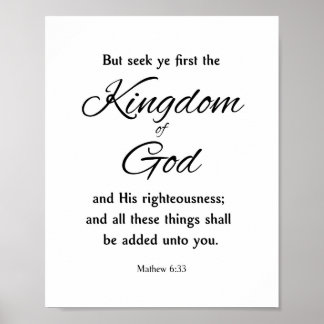 Poster Royaume de Dieu, Mathew 6