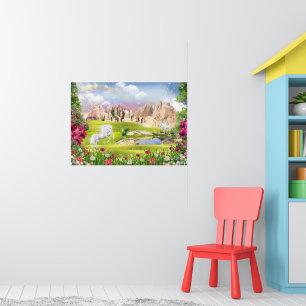 Poster Royaume Magique de la Licorne – Paysage de Château