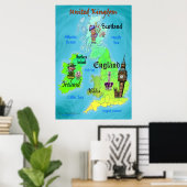 Poster Royaume-Uni Carte des loisirs 24x36 (Bureau à domicile)