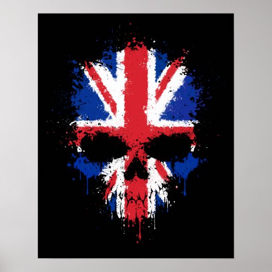 Poster Royaume-Uni Splatter Skull (Devant)