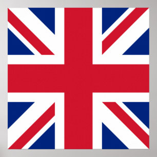 Poster Royaume-Uni Union Jack Drapeau des colonies britan