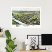 Poster Royersford, PA Carte panoramique - 1893 (Bureau à domicile)