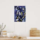 Poster Rozanova - Bleu sur fer-blanc 1913 (Cuisine)