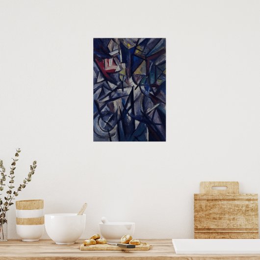 Poster Rozanova - Composition du paysage futuriste 1913 (Cuisine)