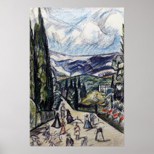 Poster Rozanova - Paysage de Crimée 1913