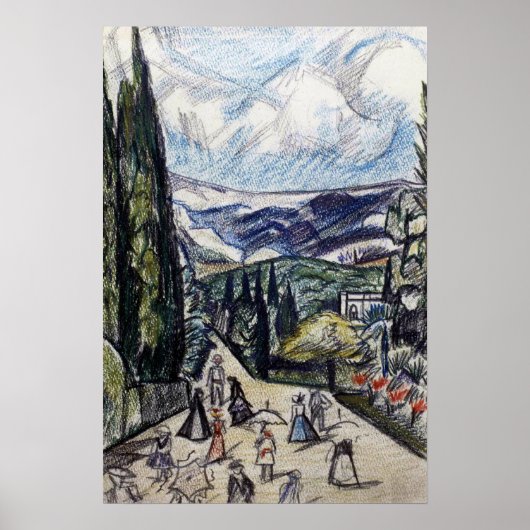 Poster Rozanova - Paysage de Crimée 1913 (Devant)