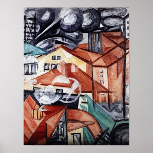 Poster Rozanova - Paysage urbain 1912 (Devant)