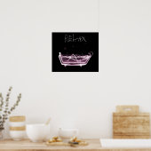 Poster - Roze relaxt X-Ray Skeleton Bath Time (Keuken)