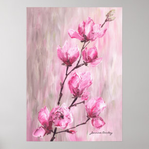 Poster Roze roze vertakking