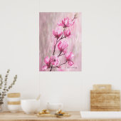 Poster Roze roze vertakking (Keuken)