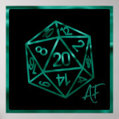 Poster RPG Crit AF | Émeraude Imaginaire Table Gamer Dice (Devant)
