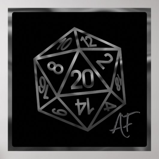 Poster RPG Crit AF | Imaginaire Tabletop Retro Gamer Dice (Devant)
