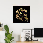 Poster RPG Crit AF | Pipe Imaginaire Or PnP Jeu Dice (Bureau à domicile)