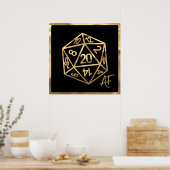 Poster RPG Crit AF | Pipe Imaginaire Or PnP Jeu Dice (Cuisine)